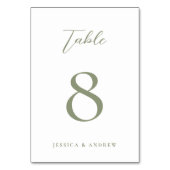 Minimalistische Sage Groen & Wit Eenvoudige Bruilo Kaart (Achterkant)