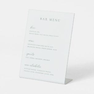 Minimalistische Sage Groene Bar menulijst Reclamebord Met Voetstuk
