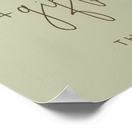 Minimalistische Sage Groene Kaarten en Cadeaubordj Poster (Hoek)