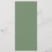 Minimalistische Sage Groene Moderne Bruiloft Menu (Achterkant)