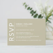 Minimalistische Sage Groene Moderne RSVP-kaart RSVP Kaartje (Staand voorkant)