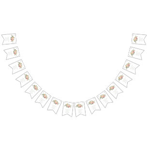 Minimalistische Sage Groene Namen Bruiloft Vlaggetjes