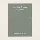 Minimalistische Sage Groene Sieraden Oorbel Displa Visitekaartje (Voorkant)