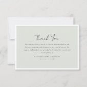 Minimalistische Sage Groene Sympathie Begrafenis Bedankkaart (Voorkant)