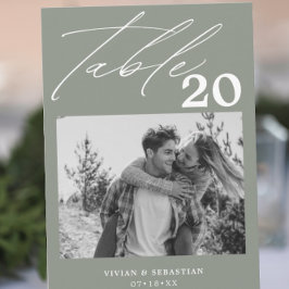 Minimalistische Sage Trouwtafel Aantal Afbeeldinge Aankondiging