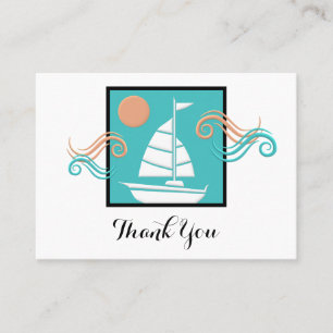 Minimalistische Sailboat Business bedankkaart Visitekaartje
