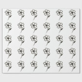 Minimalistische Sakura – Inktborstel Cherry Blosso Cadeaupapier (Vlak)