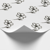 Minimalistische Sakura – Inktborstel Cherry Blosso Cadeaupapier (Hoek)