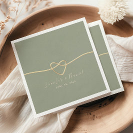 Minimalistische salie groene bruiloft servetten