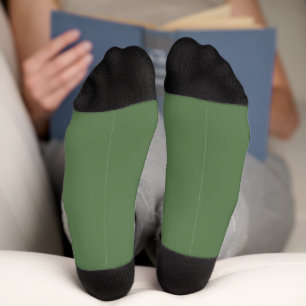 Minimalistische saliegroene en zwarte trendy kleur sokken