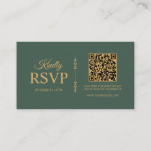 Minimalistische saliegroene trouw-RSVP kaart