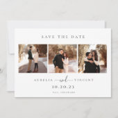 Minimalistische saliegroene trouwfoto save the dat save the date (Voorkant)
