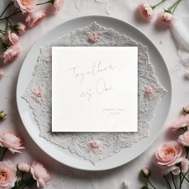Minimalistische "Samen als één" bruiloft Folie Servetten