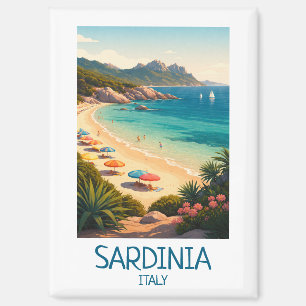 Minimalistische Sardinia Italië Vintage Reis Kunst Magneet