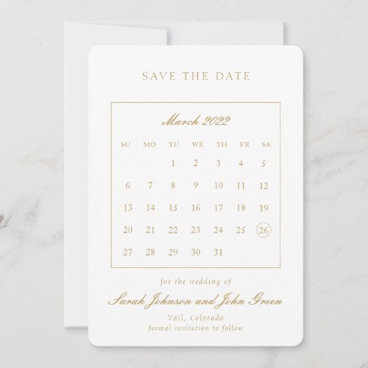Minimalistische Save the Date Agenda (Voorkant)