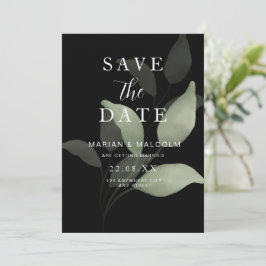 Minimalistische Save the Date Groene Eucalyptus Kaart