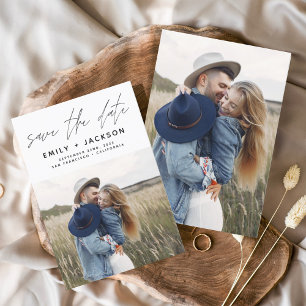Minimalistische Save the Date Handgeschreven Foto