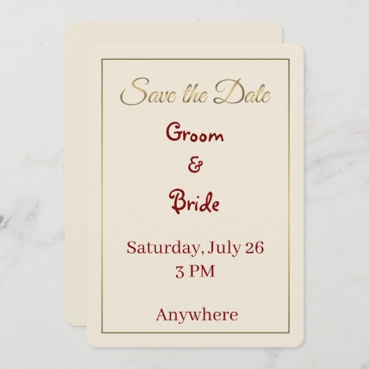 Minimalistische Save the Date kaart (Voorkant / Achterkant)