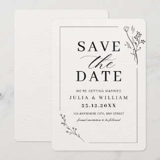 Minimalistische Save the Date Kaart, Moderne Trouw