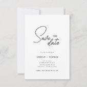 Minimalistische Save the Date Moderne Script Trouw (Voorkant)