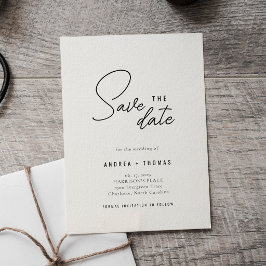 Minimalistische Save the Date Moderne Script Trouw