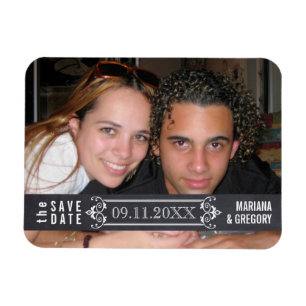 Minimalistische Save the Date moderne trouwfoto Magneet