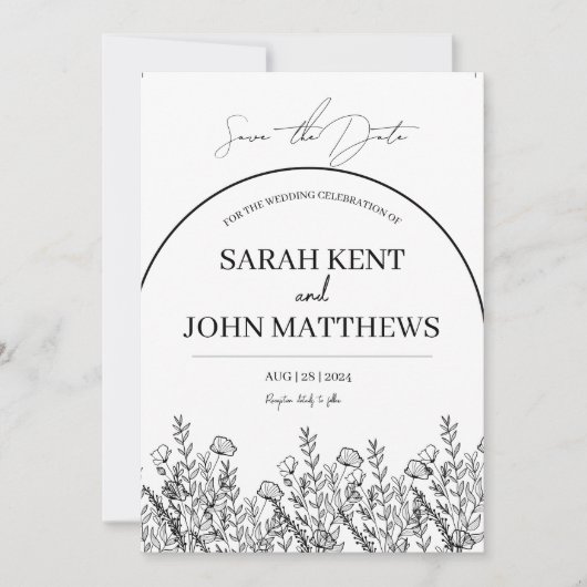 Minimalistische Save the Date Uitnodiging (Voorkant)