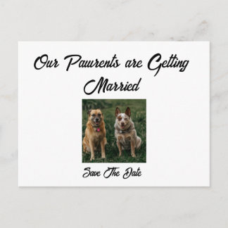 Minimalistische Save the Date van de honden Aankondigingskaart