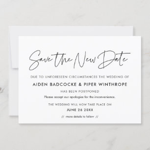 Minimalistische Save the new date trouwkaart Kaart