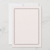 Minimalistische scalloped dat het een meisje baby  kaart (Achterkant)