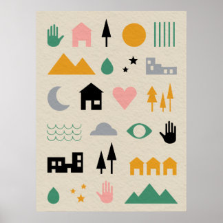 Minimalistische Scandinavische Elementen van Harmo Poster