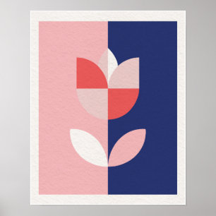 Minimalistische Scandinavische Geometrische Tulp B Poster