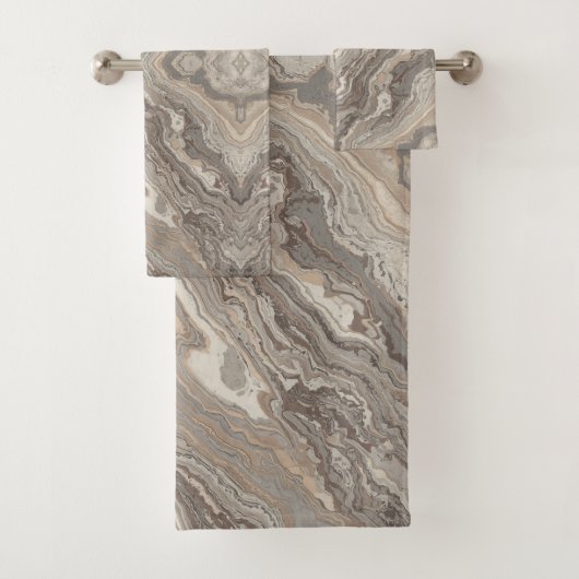 minimalistische Scandinavische graniet bruine grij Bad Handdoek (Insitu)