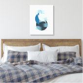 Minimalistische schaduwen van Blauwe Calming Canva Canvas Afdruk (Insitu (Slaapkamer))
