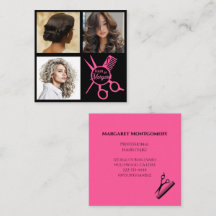Minimalistische scharen roze zwart foto kapsalon