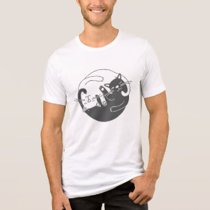 Minimalistische Schattigee Sleeping Cats Line Art  Tri-Blend Shirt