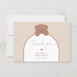 Minimalistische Schattigee teddybeer Baby shower D Kaart