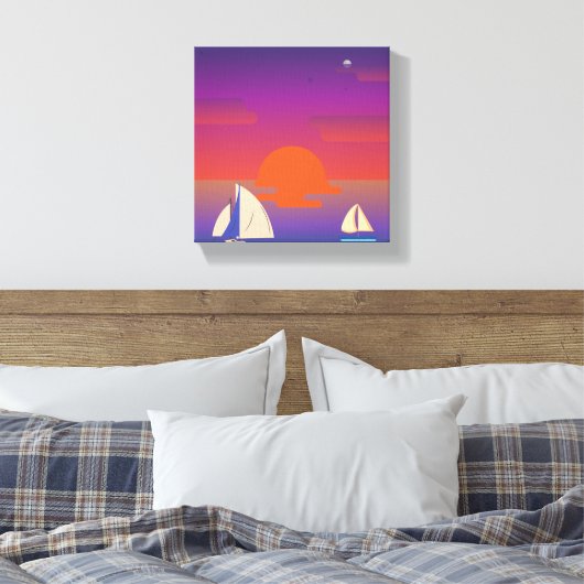 Minimalistische scheepswandkunst - Sinaasappel, st Canvas Afdruk (Insitu (Slaapkamer))