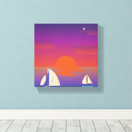 Minimalistische scheepswandkunst - Sinaasappel, st Canvas Afdruk (Insitu (Houten vloer))