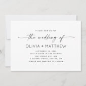 Minimalistische schone fotobruiloft - QR-code en - Kaart (Voorkant)