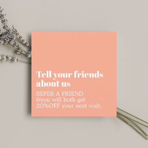 Minimalistische schone pastel vet salon aanbevelingskaartje