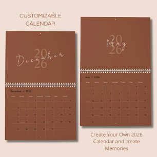 Minimalistische schone vormgeving kalender