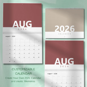 Minimalistische Schoon Moderne Kleur Ontwerp Kalen Kalender
