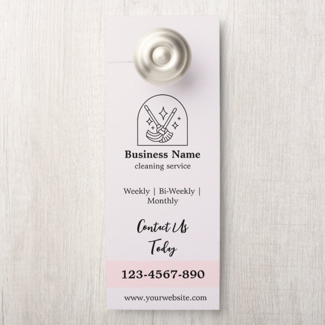 Minimalistische schoonmaak huis diensten Logo roze (Op knop)