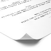 Minimalistische Script Bar Menu Proost Trouwbord Poster (Hoek)