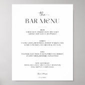 Minimalistische Script Bar Menu Proost Trouwbord Poster (Voorkant)