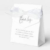 Minimalistische Script Bedankt Zwart Wit Bruiloft Bedankdoosjes (Voorkant Zijde)