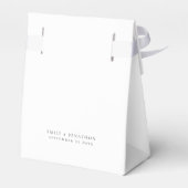 Minimalistische Script Bedankt Zwart Wit Bruiloft Bedankdoosjes (Achterkant)