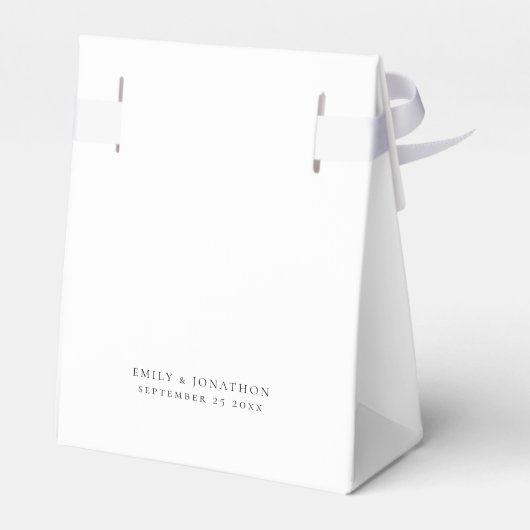 Minimalistische Script Bedankt Zwart Wit Bruiloft Bedankdoosjes (Achterkant)