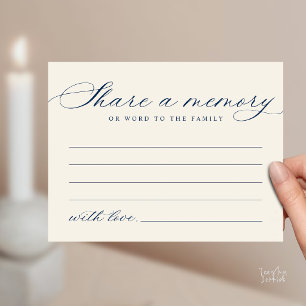 Minimalistische Script Deel een Herinnering Rouwka Briefkaart